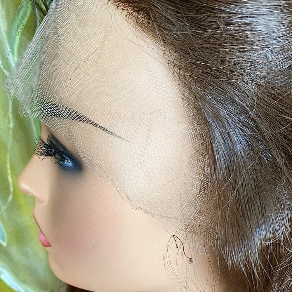lace front wig- wavy chocolate brunette